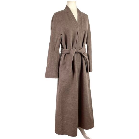 Mondi Pure New Wool Belted Longline Duster Cardigan Beige German Size 34 USA 2 - Picture 6 of 16